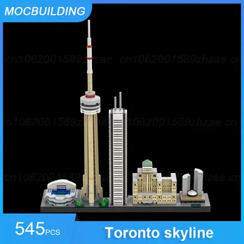 MOC Stavebné Bloky Toronto Skyline Model DIY Zhromaždiť Tehly Architektúry Vzdelávacie Tvorivé Deti Hračky pre Deti, Darčeky 545PCS