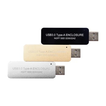 XT-XINTE LM-741U USB3.0 TYP-A K SSD Krytu Prípade Bez Kábla pre NGFF B-key SATA protokol pre 2230 alebo 2242 M. 2 SSD