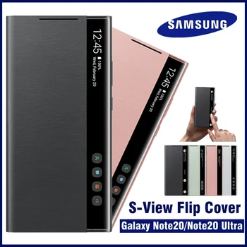 Samsung Zrkadlo Smart View Flip-Bez Odpovede Kryt pre Galaxy Note 20 / Note20 Ultra 5G Telefón LED Krytu S View Cover EF-ZN985