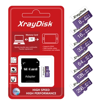 Xraydisk 16GB 32GB 64GB 128 gb kapacitou 256 GB vysokorýchlostné Pamäťové Karty TF Kartu Class 10