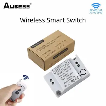 Bezdrôtové Smart Switch RF 433Mhz Diaľkové Ovládanie 1Gang 10A Stene Panel Prepínať Mini Prijímač Relé Prepínač pre Lampa Ventilátor