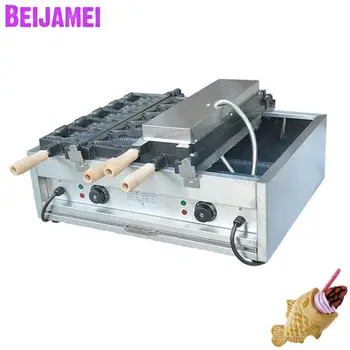 BEIJAMEI 10 ks Obchodné Ústa otvoriť, Ryby Cake Maker Stroj/Priemyselné Elektrické Taiyaki Stroj na Výrobu Cenu