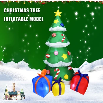 Nafukovacie Vianočný Stromček s LED Svetlo, Vzduch Vháňaný Vianočný Strom Vonku Trávnik na Dvore Domova